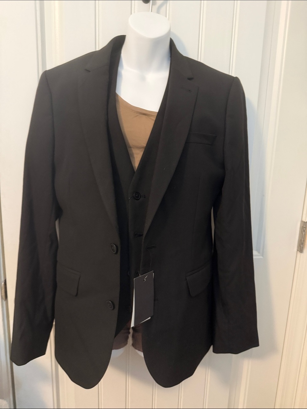 ASOS 2 piece Classic Black Men's Two-Button Blazer with vest 38” regular